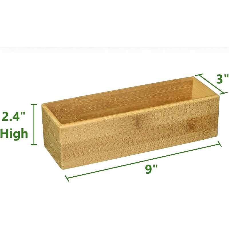 Bamboo Wood Drawer Storage Organizer Box