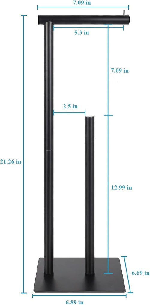 Black Metal Freestanding Toilet Paper Holder Stand