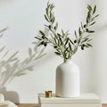 White Matte Textured Ceramic Decor Vase