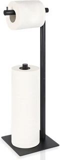 Black Metal Freestanding Toilet Paper Holder Stand