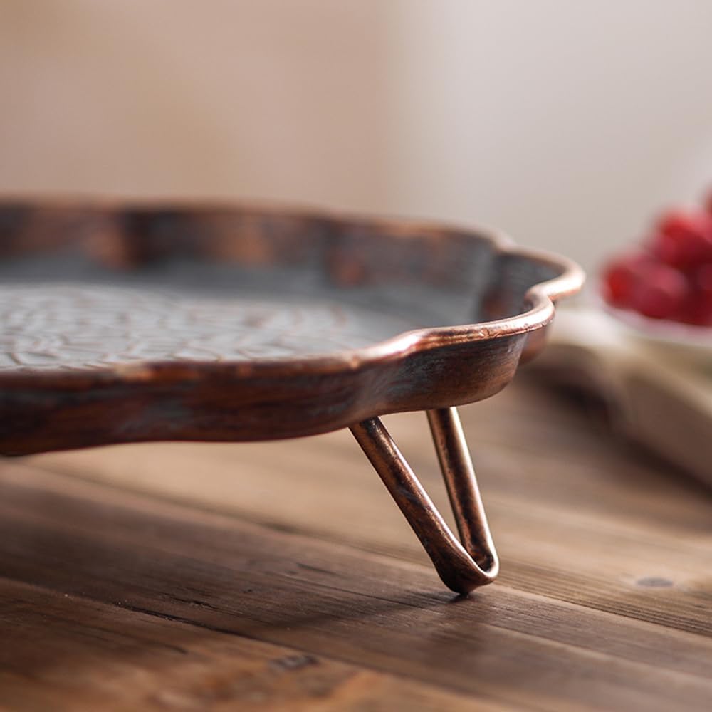 Rustic Metal Decorative Serving Tray Platter