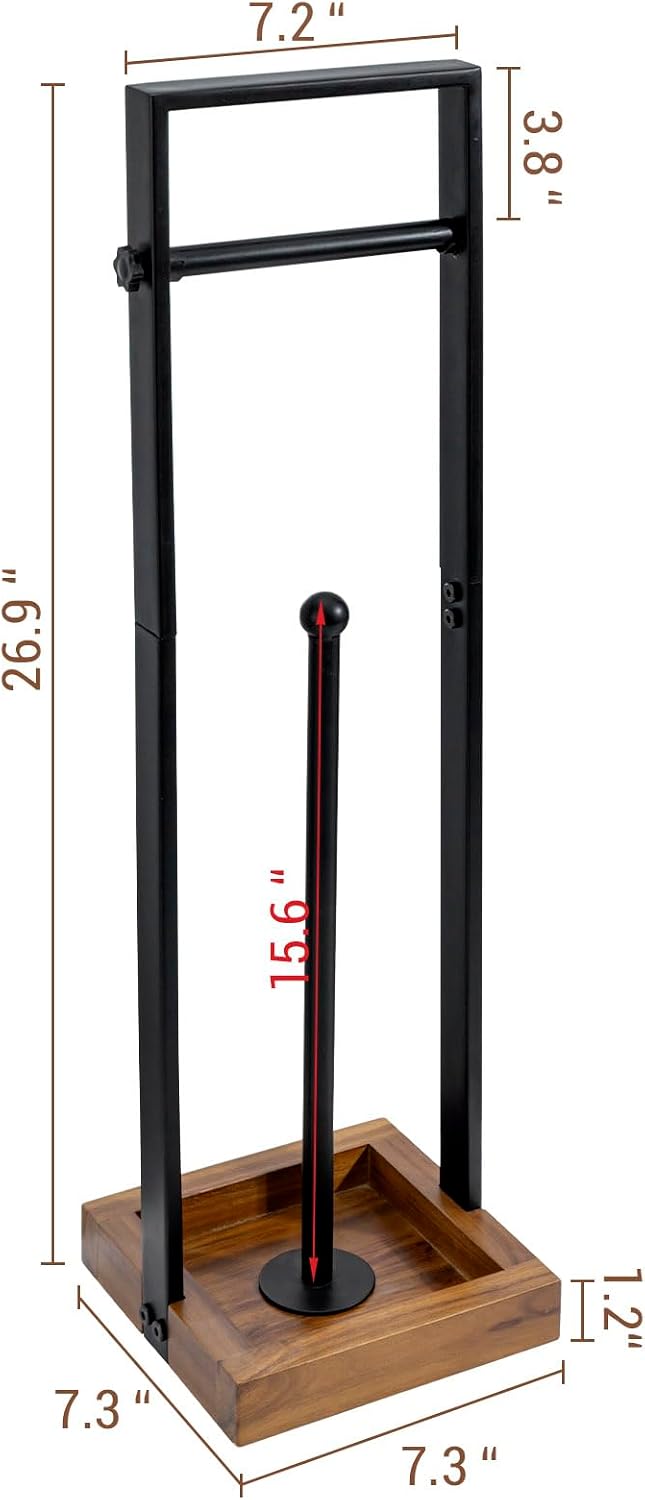 Black Metal Freestanding Toilet Paper Holder Stand