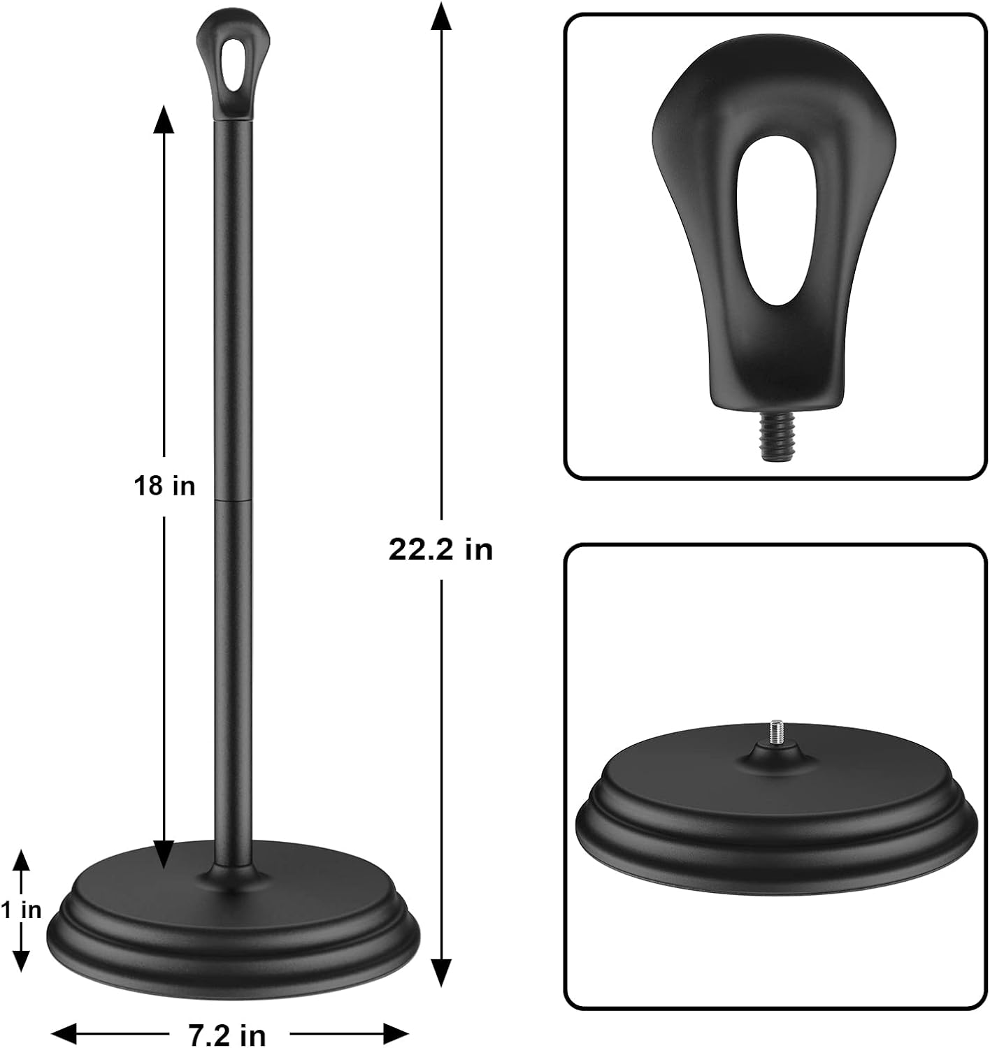 Black Metal Freestanding Toilet Paper Holder Stand
