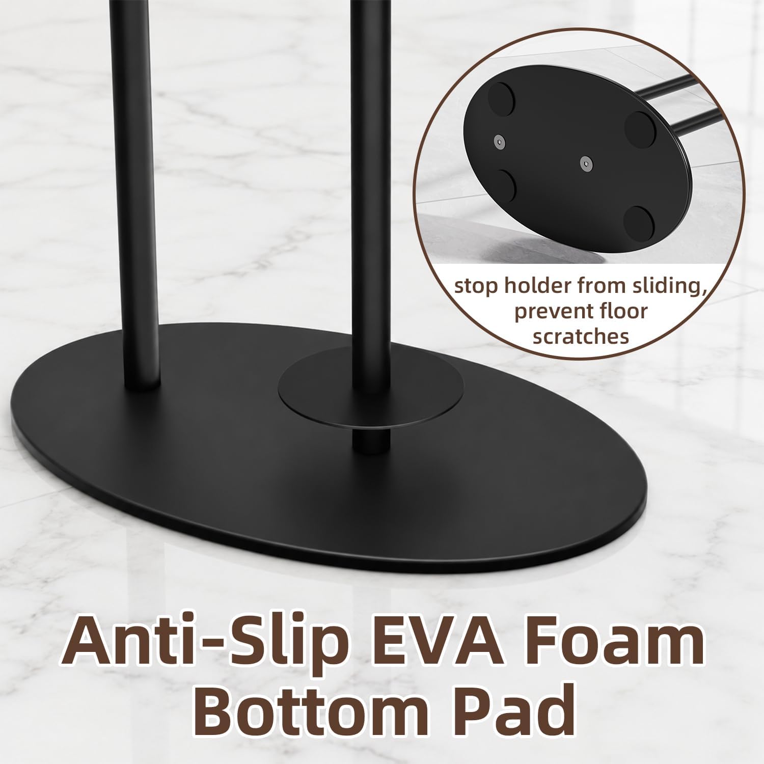 Black Freestanding Toilet Paper Holder Stand