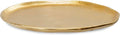Gold Textured Round Metal Decorative Tray