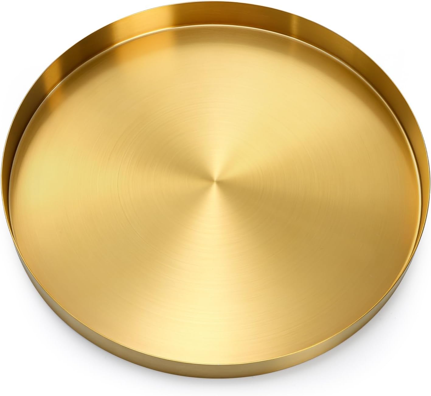Round Gold Metal Decorative Vanity Tray