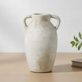 Beige Farmhouse Ceramic Vase With Handles
