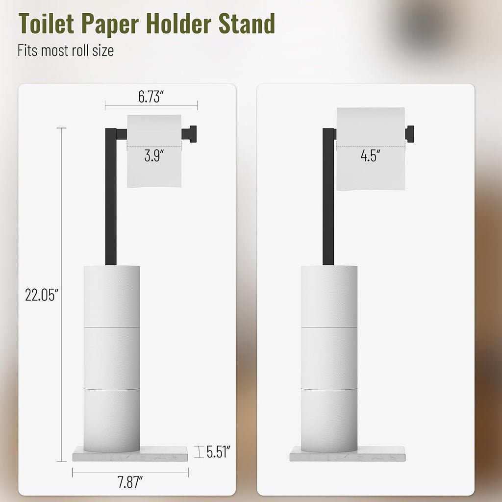 Black Marble Base Toilet Paper Holder Stand