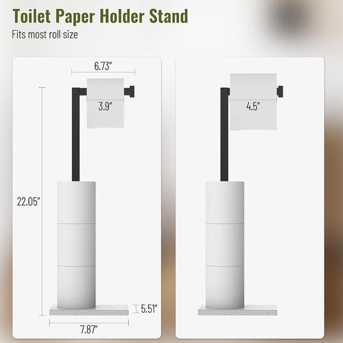 Black Marble Base Toilet Paper Holder Stand