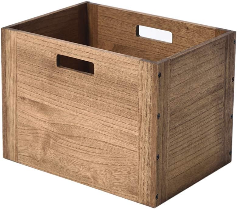 Stackable Wooden Cube Storage Organizer Bin