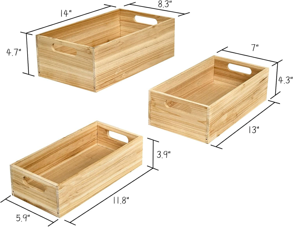 Farmhouse Wooden Storage Display Crate Boxes
