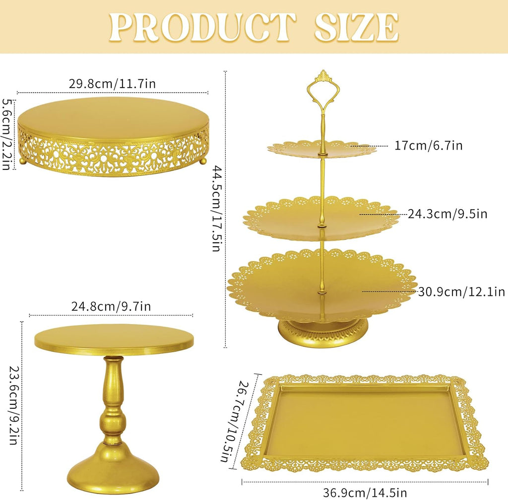 Gold Metal Dessert Table Display Set
