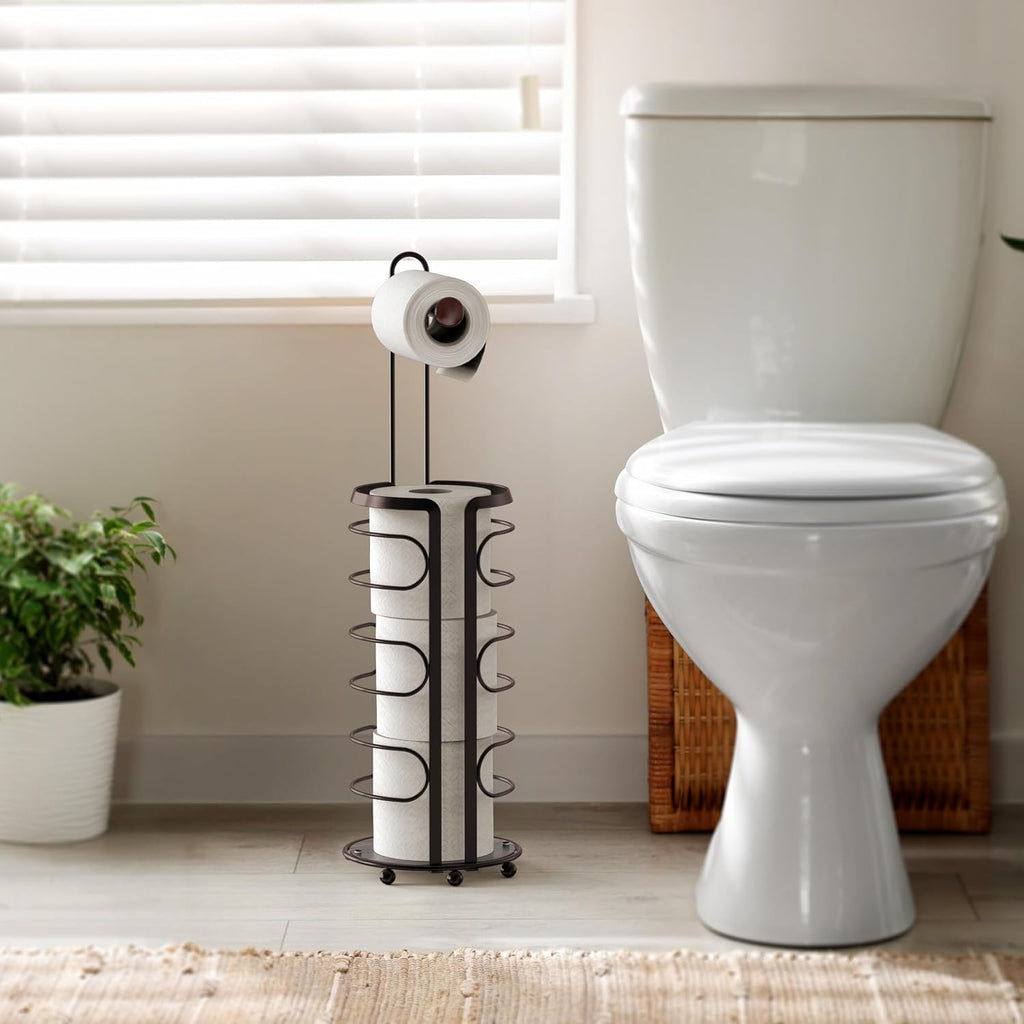 Bronze Freestanding Toilet Paper Holder Stand