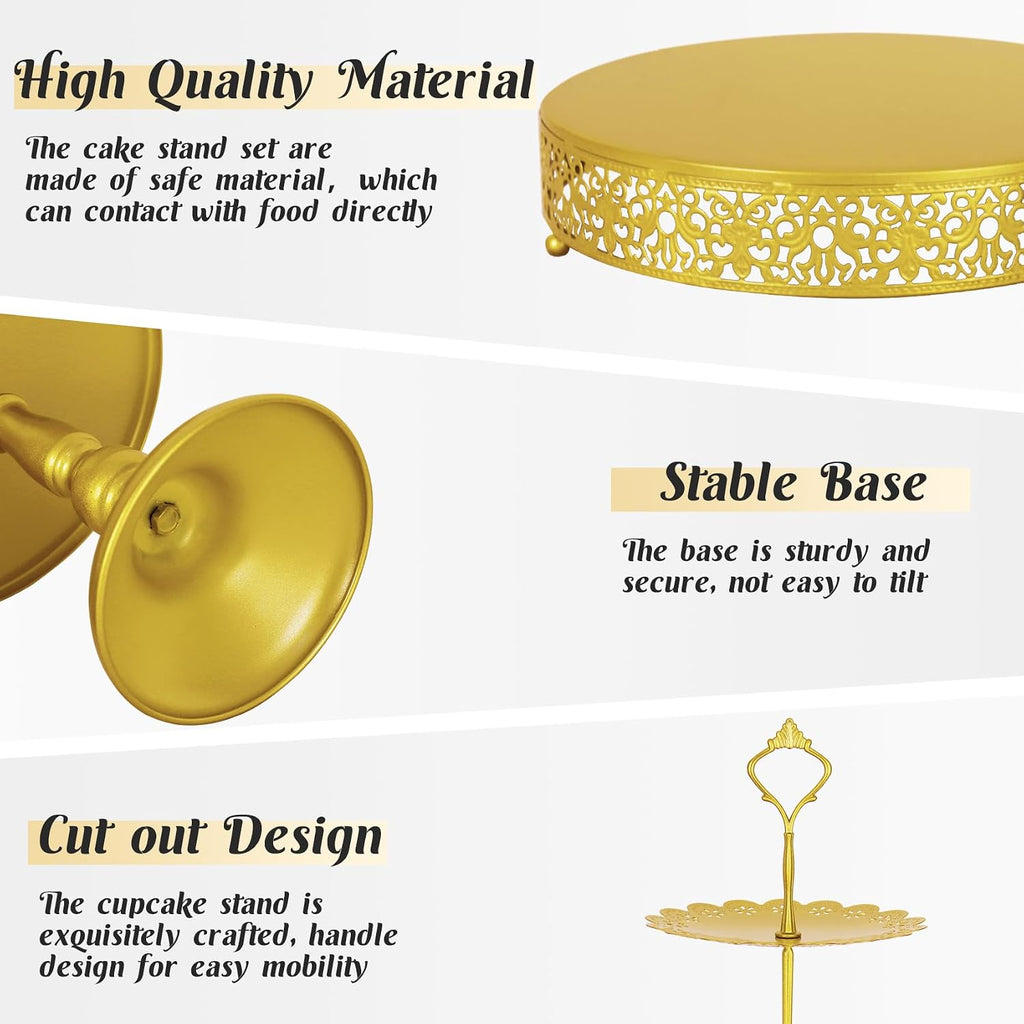 Gold Metal Dessert Table Display Set