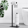 Black Freestanding Bathroom Toilet Paper Holder Stand