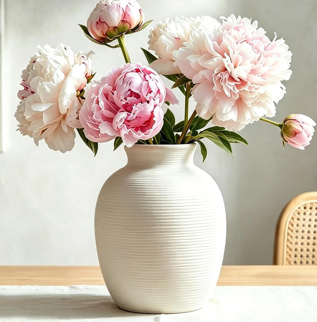Waterproof White Ceramic Flower Vase