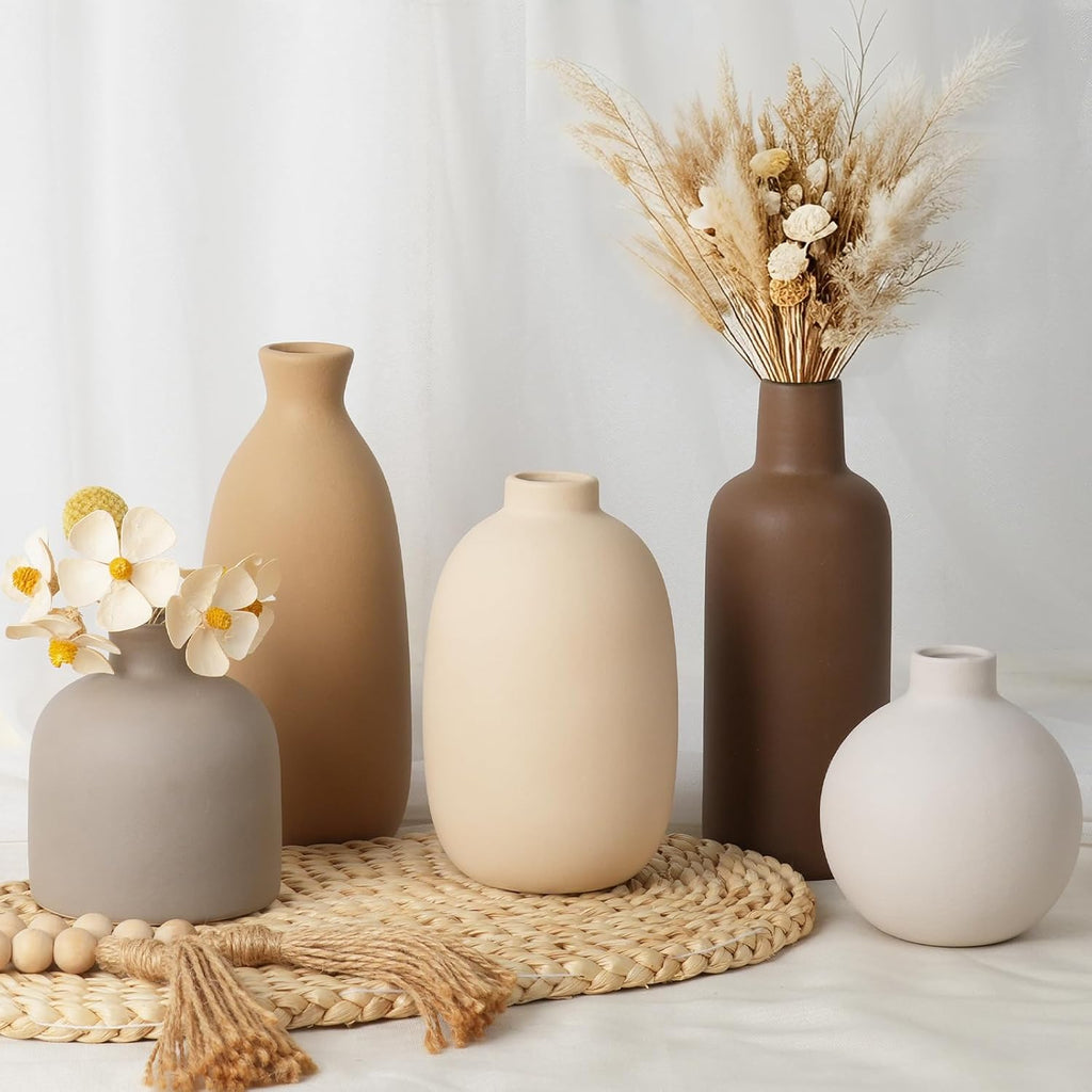 Modern Farmhouse Ceramic Flower Vase Set