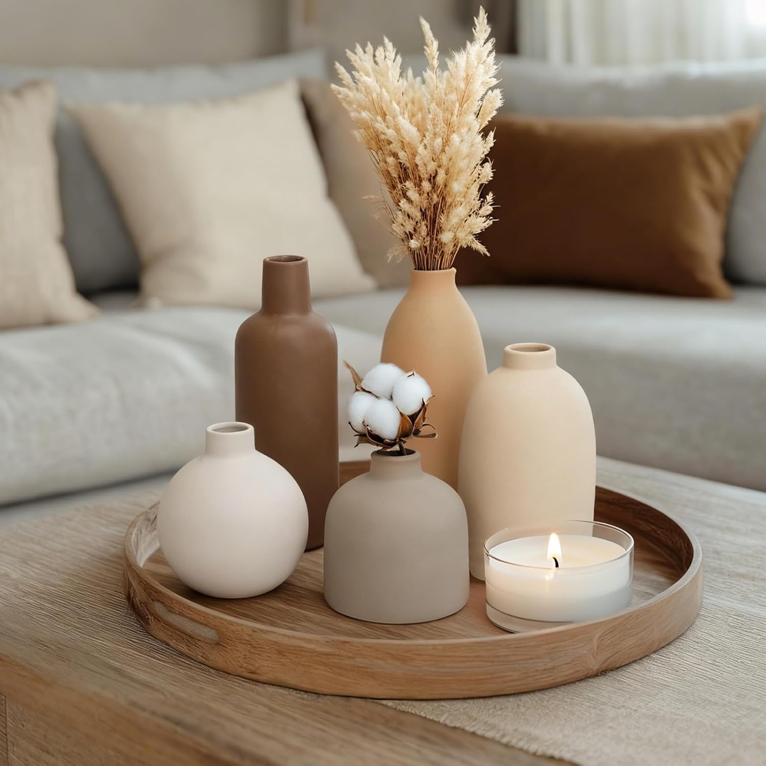 Modern Farmhouse Ceramic Flower Vase Set