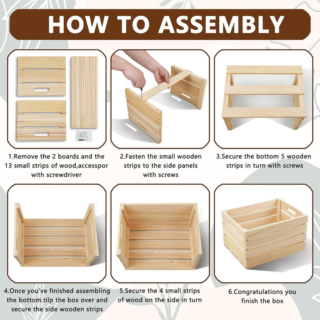 Large Wooden Storage Display Crate Set