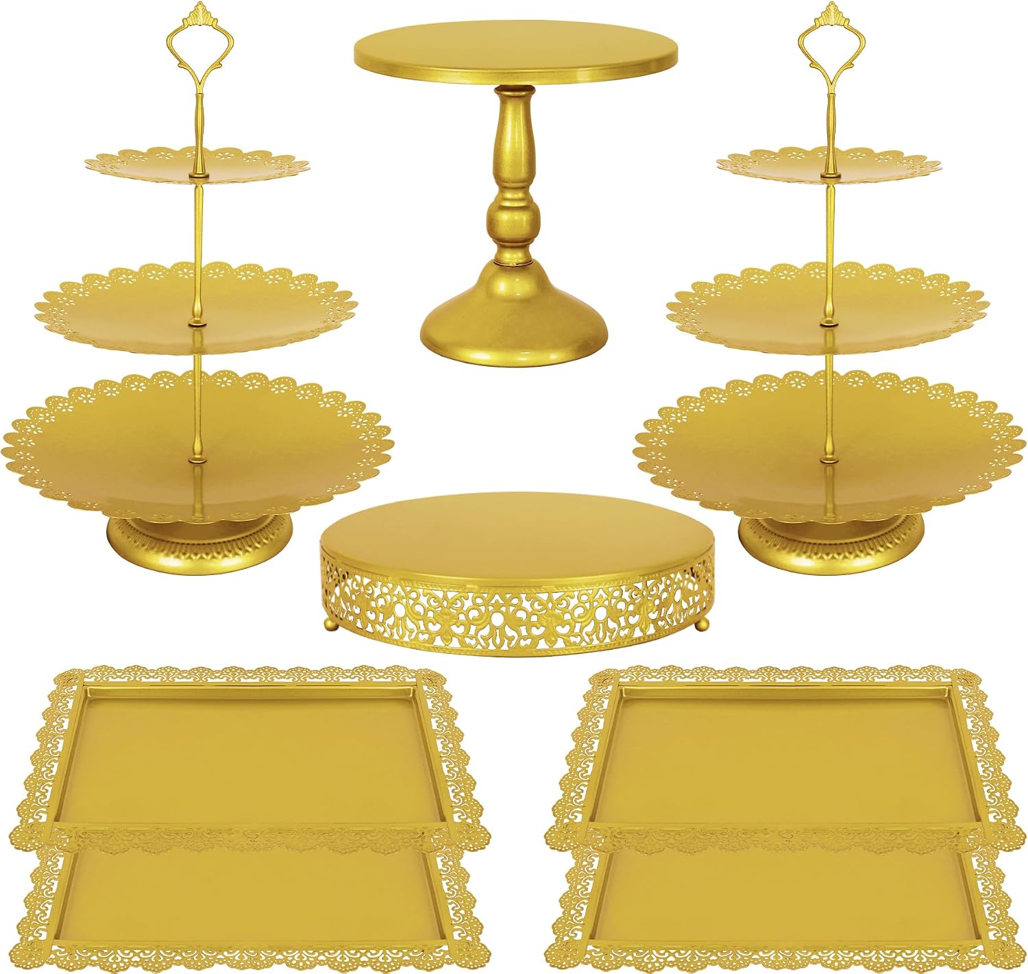 Gold Metal Dessert Table Display Set