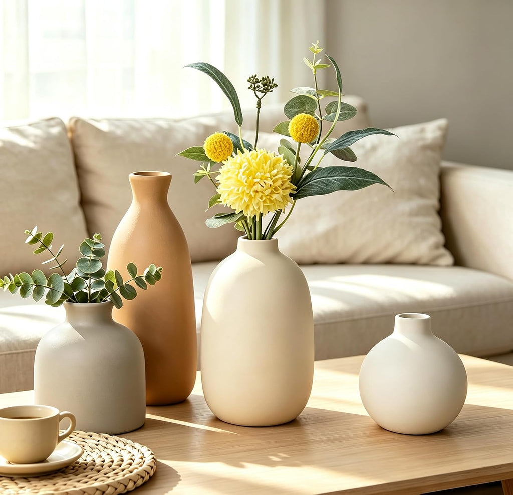 Modern Farmhouse Ceramic Flower Vase Set