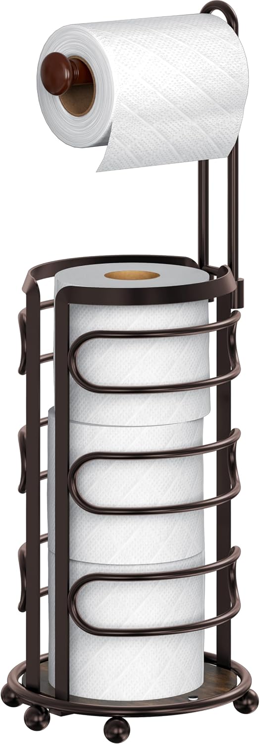 Bronze Freestanding Toilet Paper Holder Stand