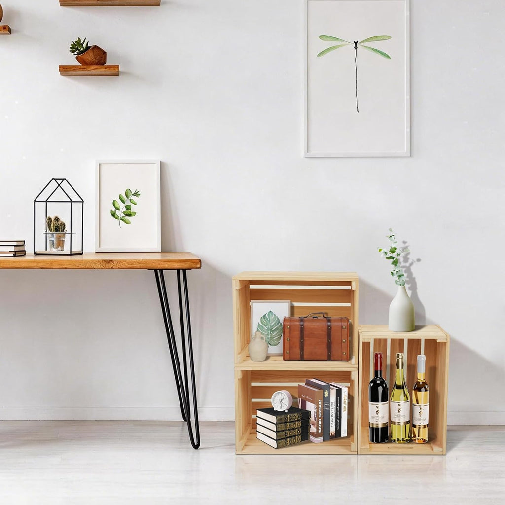 Large Wooden Storage Display Crate Set