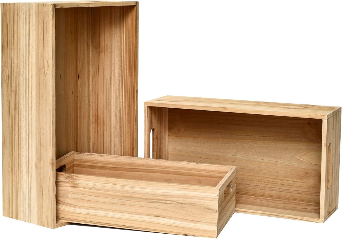 Farmhouse Wooden Storage Display Crate Boxes
