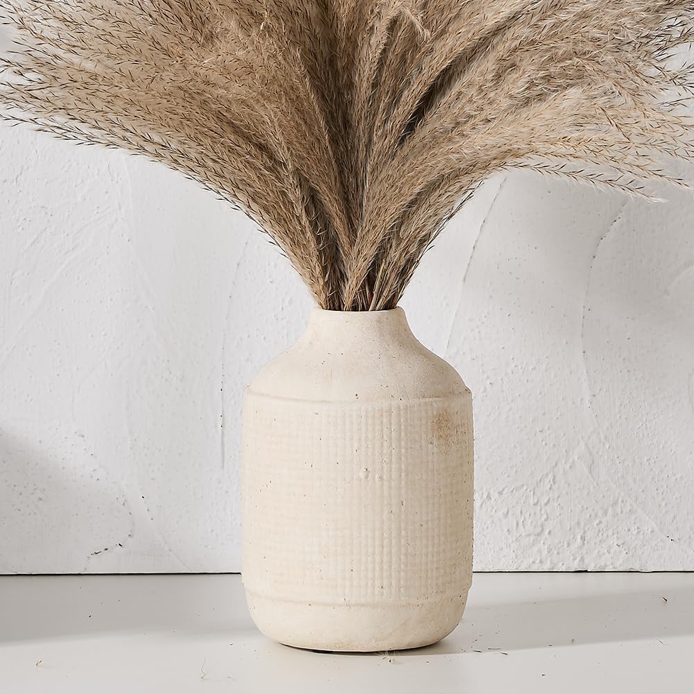 White Farmhouse Ceramic Decorative Flower Vase
