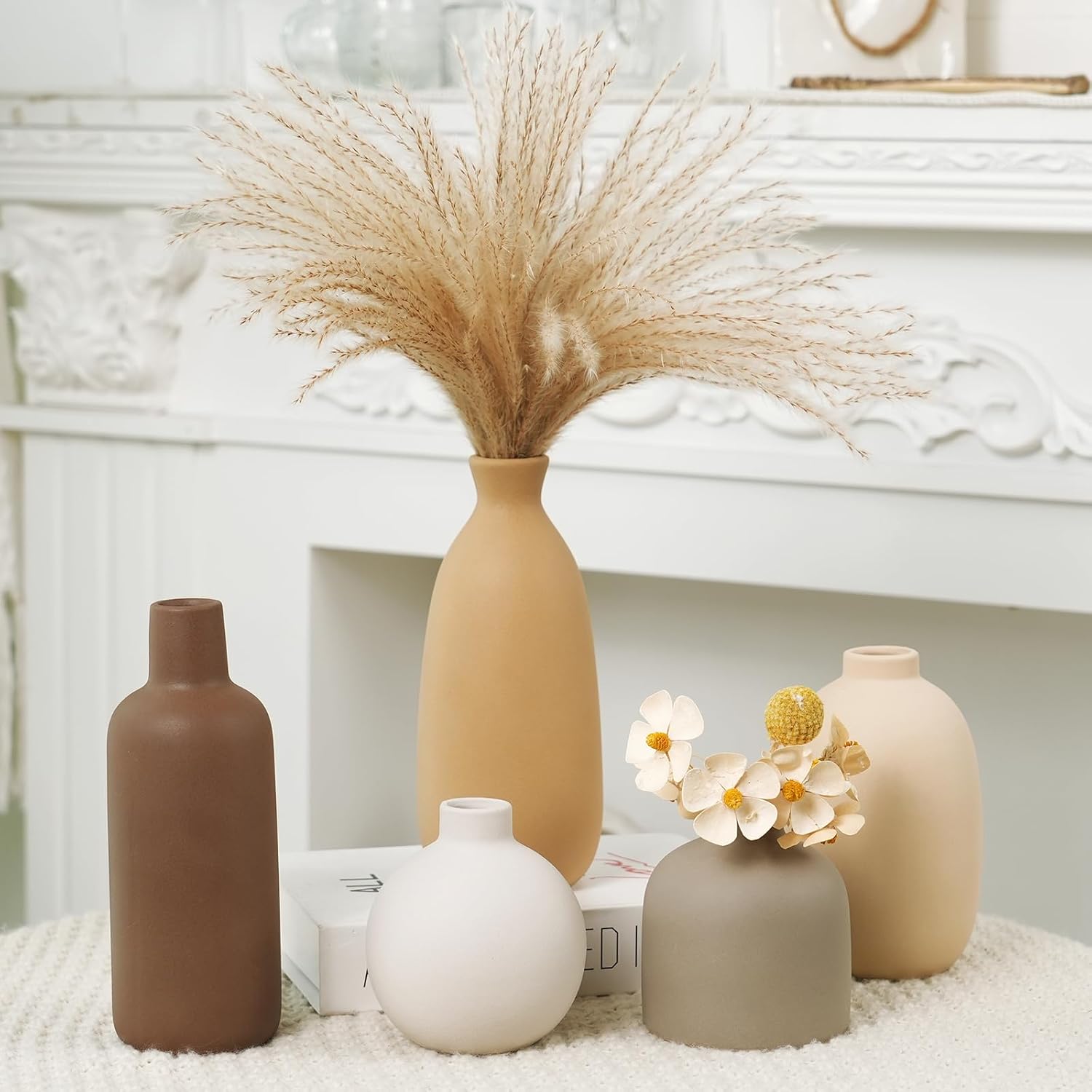 Modern Farmhouse Ceramic Flower Vase Set