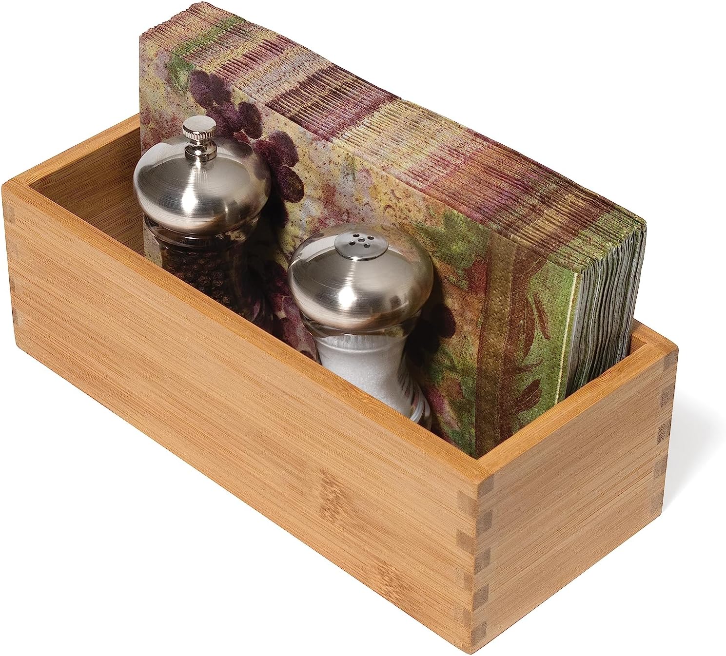 Bamboo Wood Utensil Storage Organizer Box