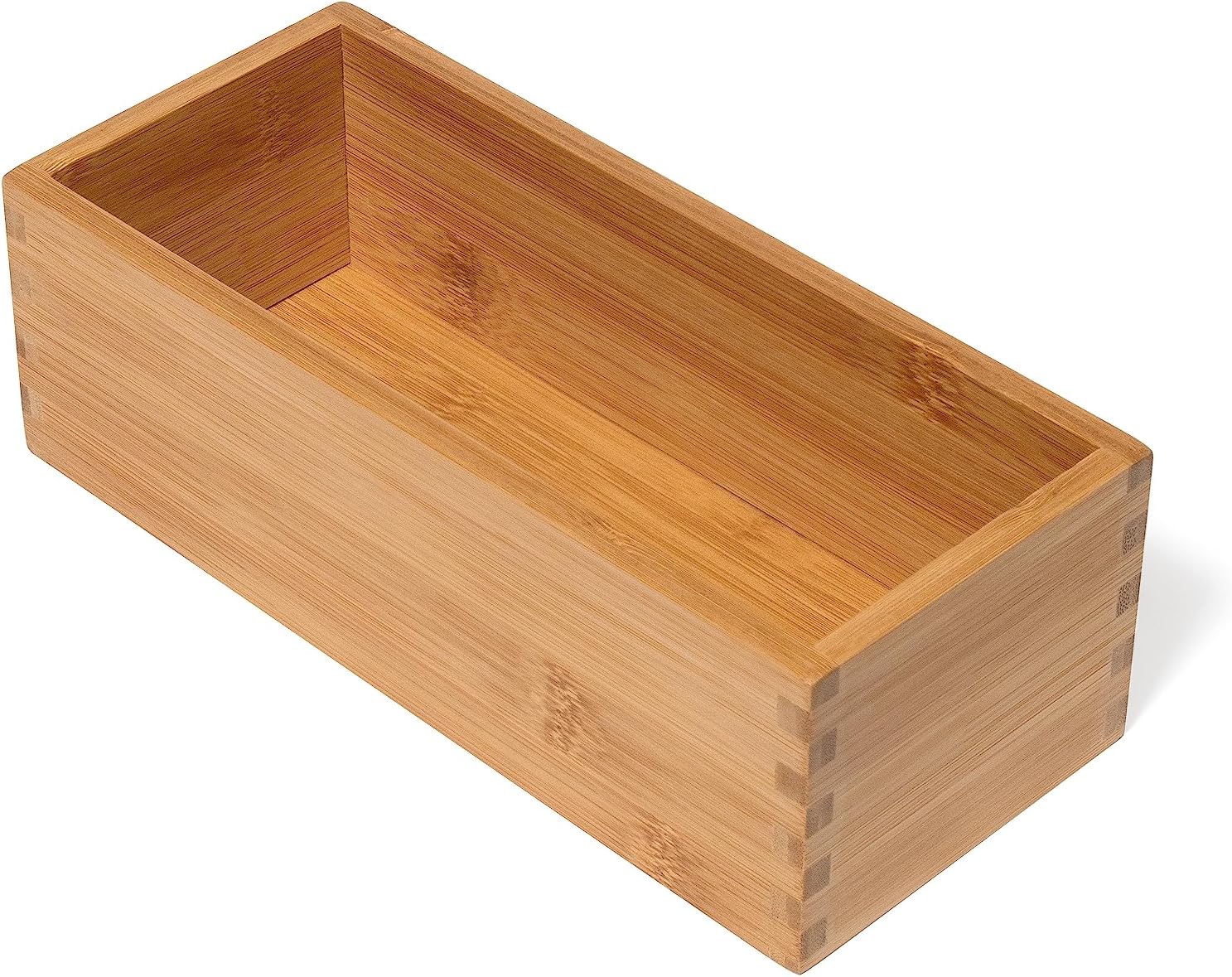 Bamboo Wood Utensil Storage Organizer Box