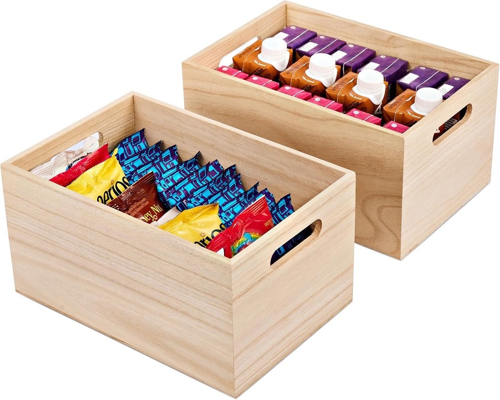 Unfinished Wooden Storage Craft Boxes