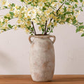 Tall Rustic Terracotta Ceramic Flower Vase