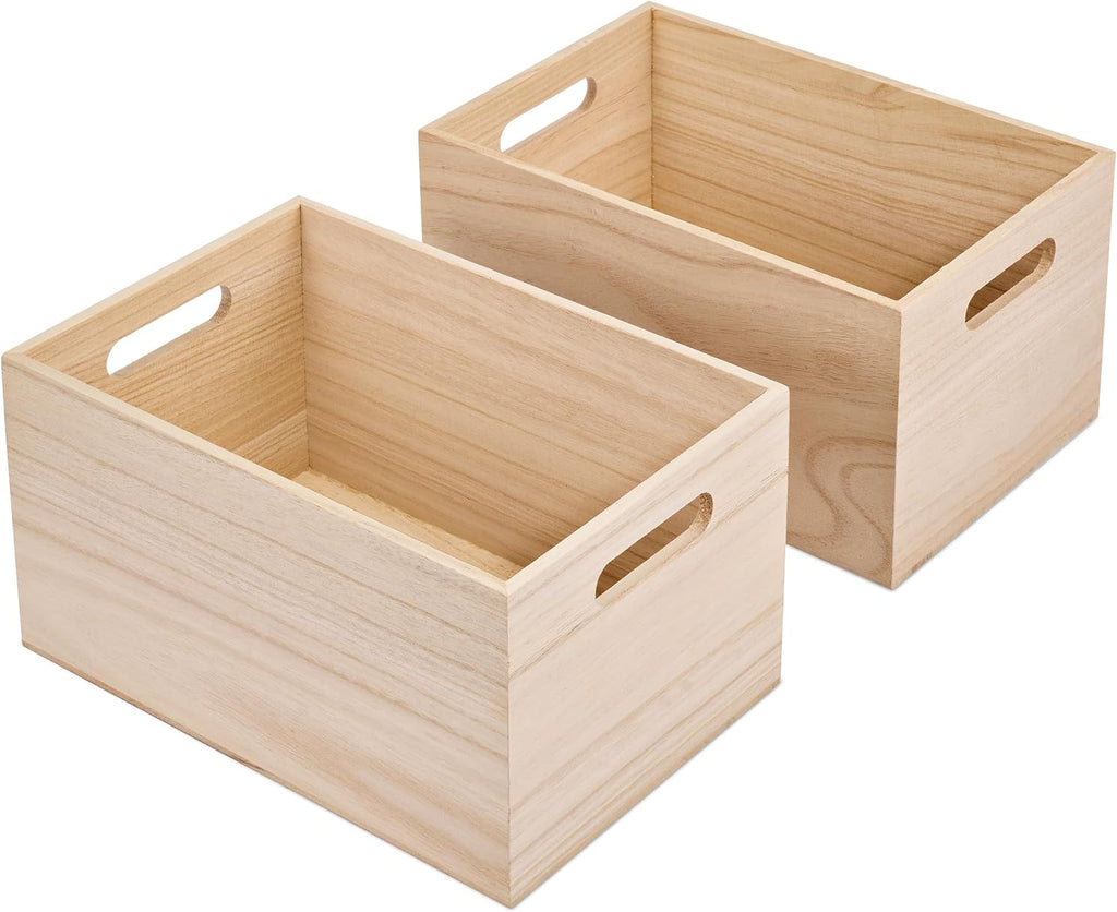 Unfinished Wooden Storage Craft Boxes