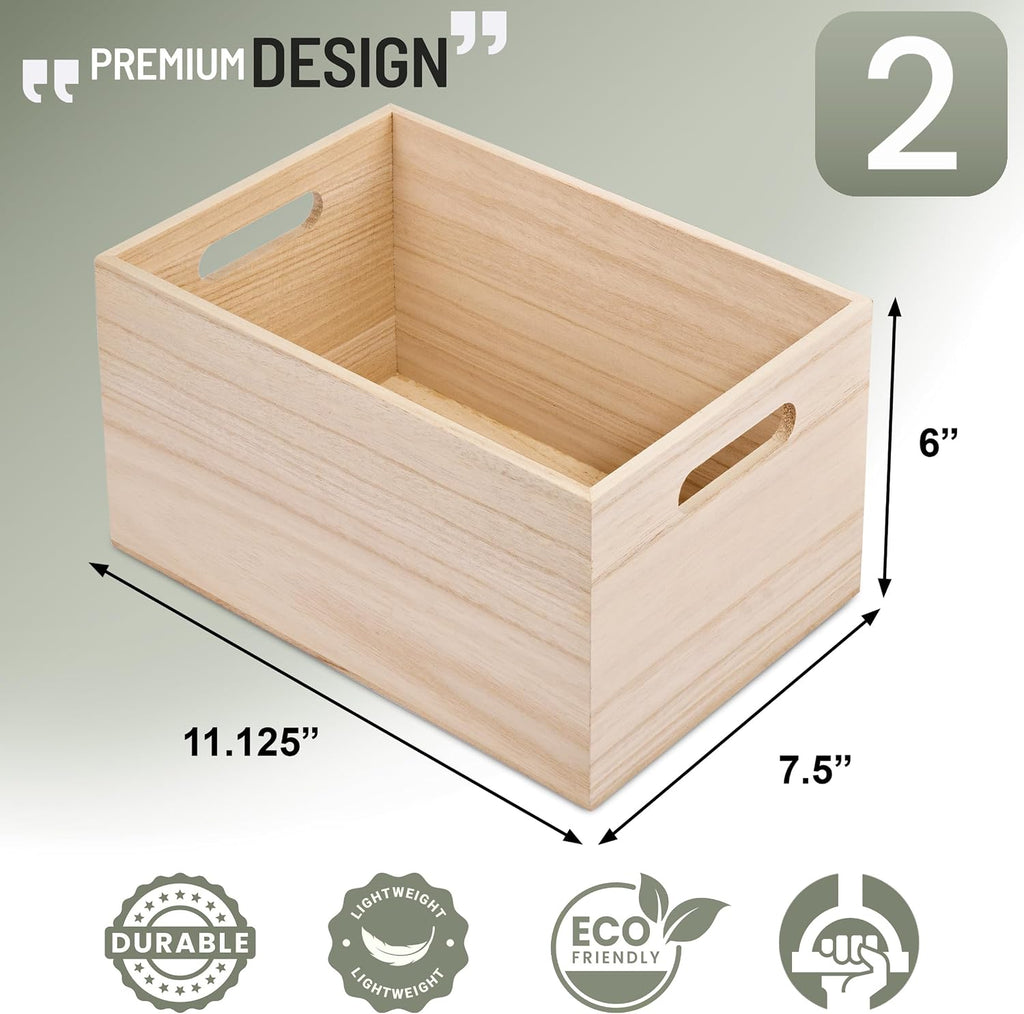Unfinished Wooden Storage Craft Boxes