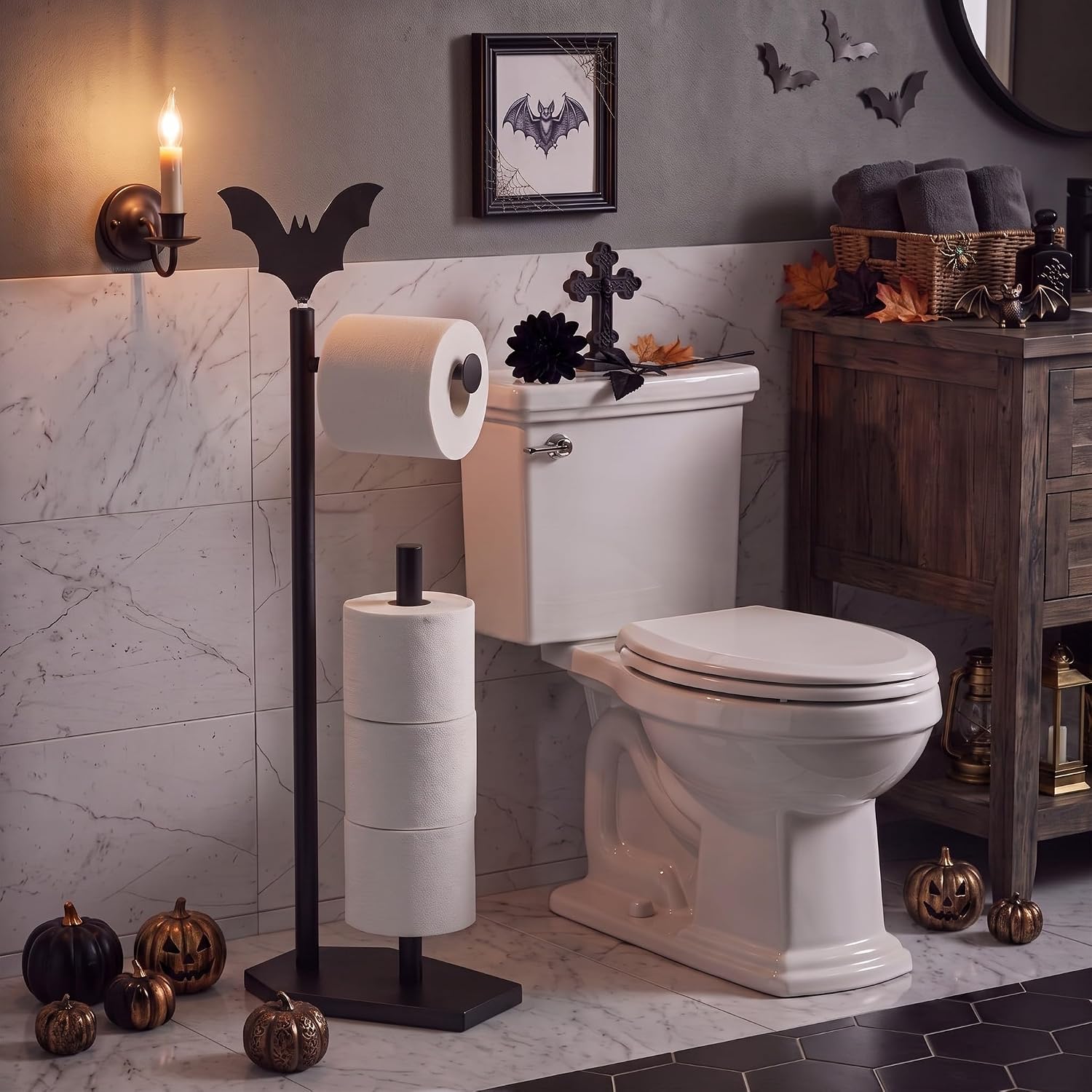 Gothic Freestanding Toilet Paper Holder Stand